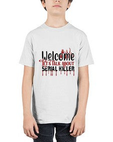 welcome lets talk about serial killer 1243# - true crime - Youth Tee Unisex