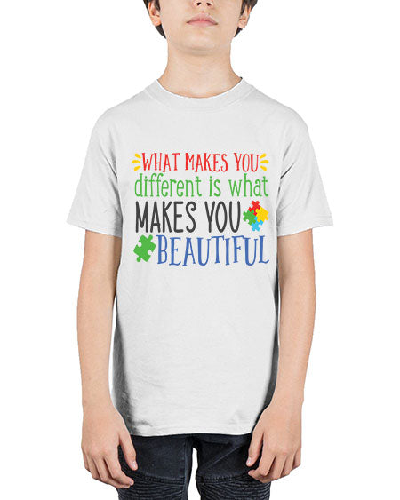 what makes you different is what makes you beautiful Style 3# - autism - Youth Tee Unisex