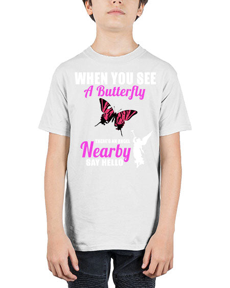 when you see a butterfly - butterfly - Youth Tee Unisex