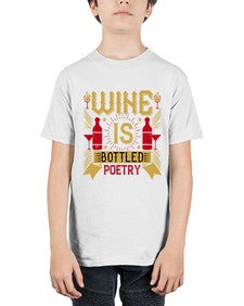 wine is bottled poetry 486# - drinking - Youth Tee Unisex