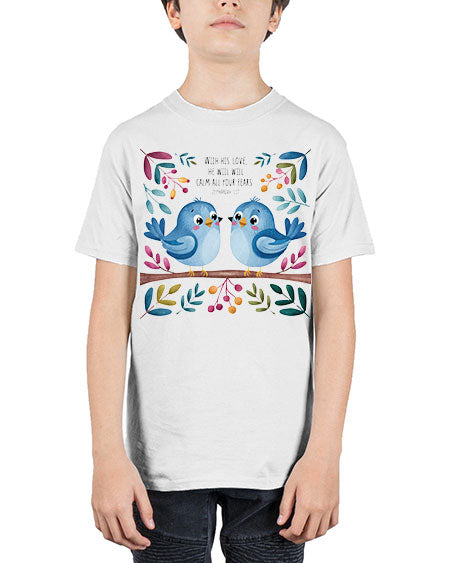 with his love, he will calm all your fears 83# - birds - Youth Tee Unisex