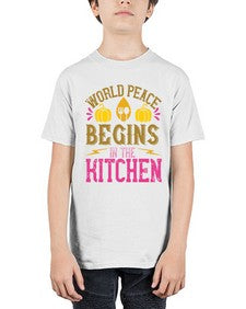 world peace begins in the kitchen 496# - vegan - Youth Tee Unisex