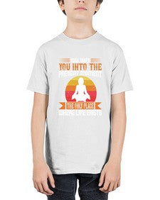 yoga takes you into the present moment the only place where life exists  644# - yoga - Youth Tee Unisex