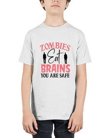 zombies eat brains you are safe 1277# - sassy - Youth Tee Unisex