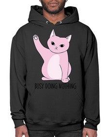 Busy Doing Nothing - cats- Hoodie