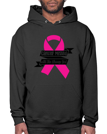 Cancer Messed with the Wrong Girl 30# - breast cancer- Hoodie