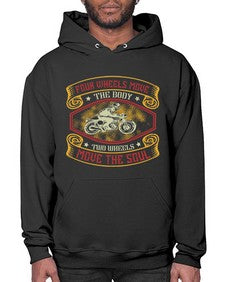 Four wheels move the body 20# - motorcycle- Hoodie