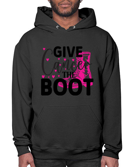 Give Cancer the Boot 24# - breast cancer- Hoodie
