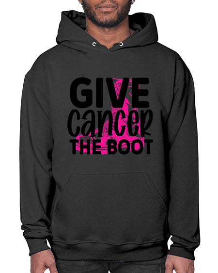 Give Cancer the Boot 25# - breast cancer- Hoodie