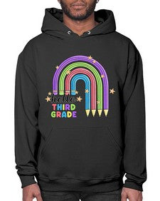 Hello third Grade Pencil Rainbow 347# - third grade- Hoodie