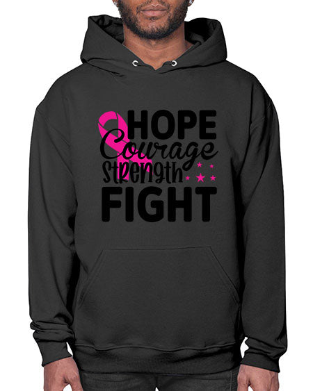 Hope Courage Strength Fight 21# - breast cancer- Hoodie