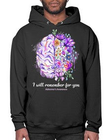 I Will Remember For You Brain Alzheimers Awareness 183# - alzheimers- Hoodie