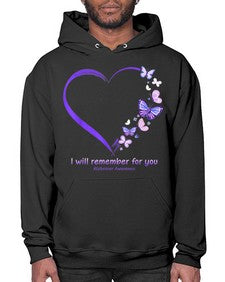 I Will Remember For You Butterfly Alzheimers Awareness 185# - alzheimers- Hoodie