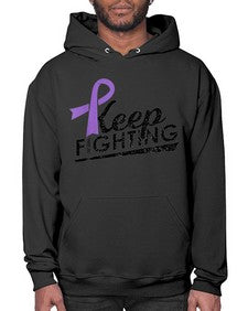 Keep Fighting Alzheimers Epilepsy Warrior Awareness Ribbon 190# - alzheimers- Hoodie