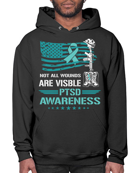 Patriotic Military PTSD Awareness 13# - PTSD- Hoodie