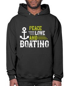 Peace Love and Boating 33# - boats- Hoodie