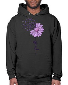 Purple Daisy Faith AlzheimerS Awareness 209# - alzheimers- Hoodie