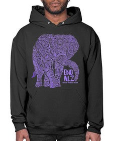 Purple Elephant Alzheimer Awareness 210# - alzheimers- Hoodie