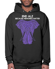 Purple Elephant Alzheimer Awareness 211# - alzheimers- Hoodie