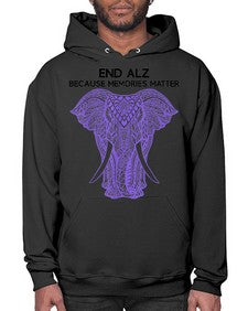 Purple Elephant Alzheimer Awareness 212# - alzheimers- Hoodie