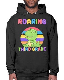 Roaring to third Grade Trex 773# - third grade- Hoodie