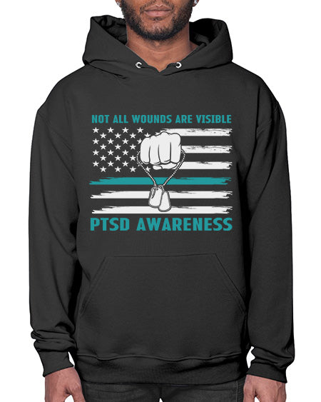 Veteran PTSD Not all wounds 4# - PTSD- Hoodie