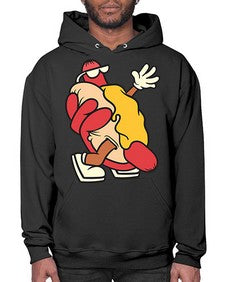 Walking hotdog 262# - cartoon food- Hoodie