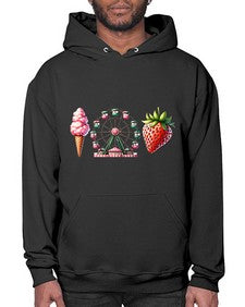 Watercolor Strawberry Fair 1693# - strawberry- Hoodie