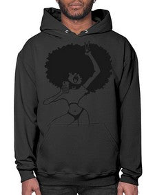 afro woman taking selfie 66# - black girls or women- Hoodie