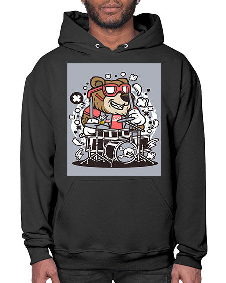 bear drummer 33# - bears - animals- Hoodie