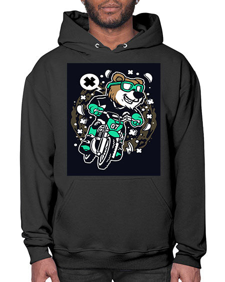 bear motocross rider 37# - bears - animals- Hoodie
