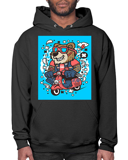 bear scooterist 41# - bears - animals- Hoodie