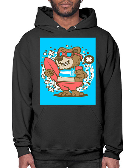 bear surfing 45# - bears - animals- Hoodie