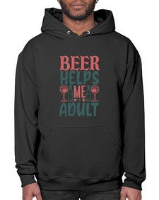 beer helps me adult 646# - beer- Hoodie