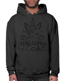 believe in unicorns black 55# - unicorn- Hoodie