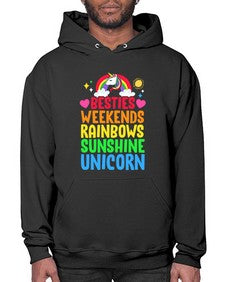 besties weekends rainbows sunshine unicorn 58# - unicorn- Hoodie