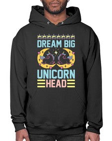 dream big unicorn head 113# - unicorn- Hoodie