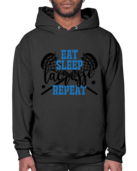 eat sleep lacrosse repeat 15# - lacrosse- Hoodie
