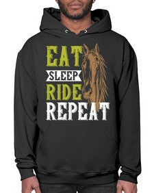 eat sleep ride repeat Style 7# - horse- Hoodie