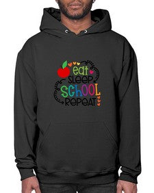 eat sleep school repeat 45# - general school- Hoodie