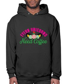 evern unicorns need coffee 126# - unicorn- Hoodie