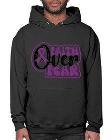 faith over fear 139# - alzheimers- Hoodie