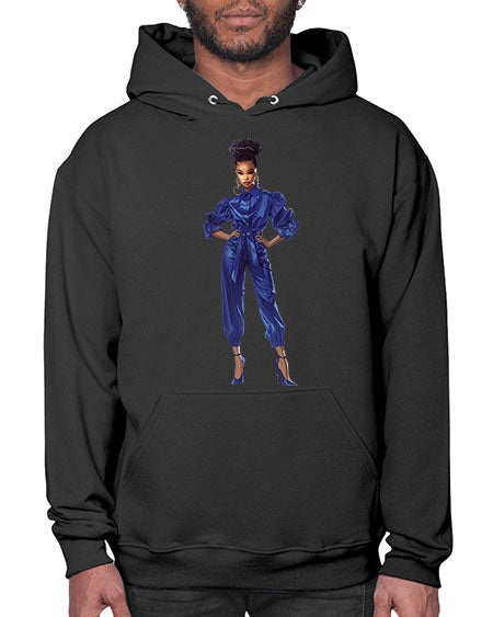 fashion girl in indigo 25# -  fashion- Hoodie