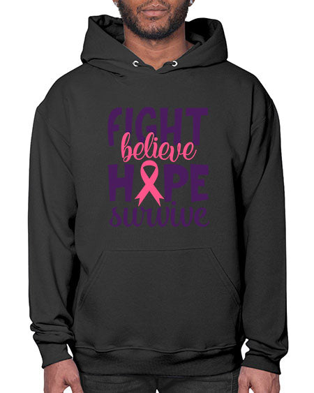 fight believe hope survive Style 13# - breast cancer- Hoodie