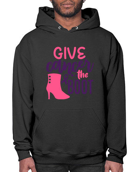 give cancer the boot Style 1# - breast cancer- Hoodie