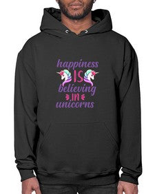 happiness is believing in unicorns 156# - unicorn- Hoodie