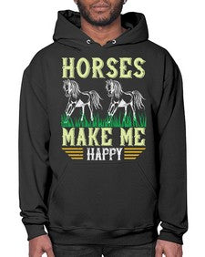horses make me happy Style 40# - horse- Hoodie