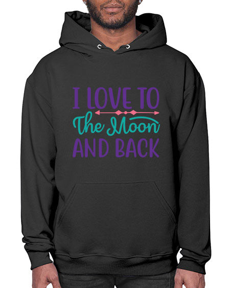 i love to the moon and back 6# - moon- Hoodie