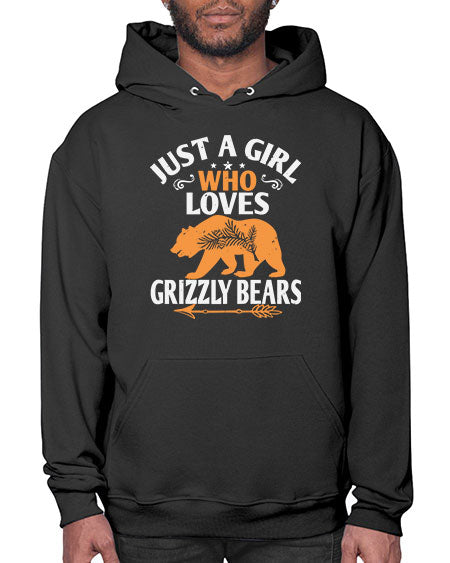 just a girl who loves grizzly bears 159# - bears - animals- Hoodie
