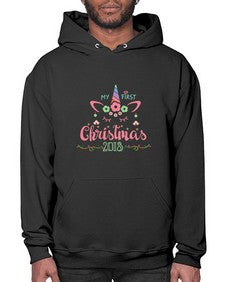 my first christmas unicorn 317# - unicorn- Hoodie